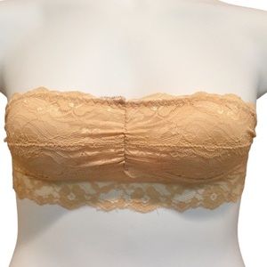 Anemone Women's Beige M/L Lace Bandeau with Removable Cups